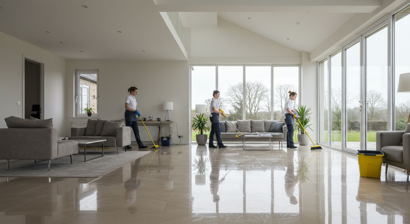 집안 청소하는 청소업체 직원 사진