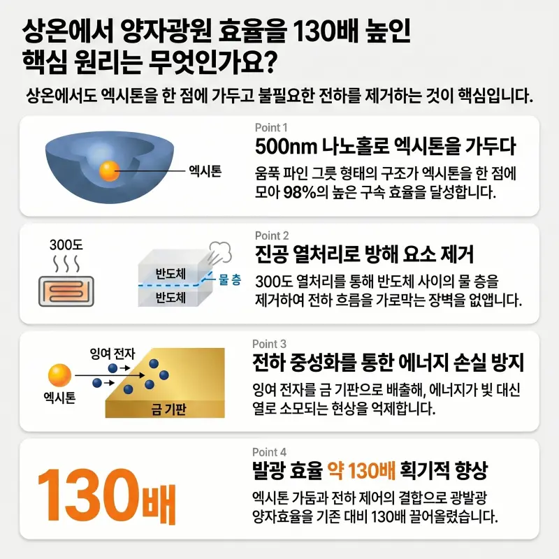 상온 양자광원 효율이 130배 높아진 핵심 원리