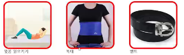 윗몸일으키키, 복대, 벨트 이미지