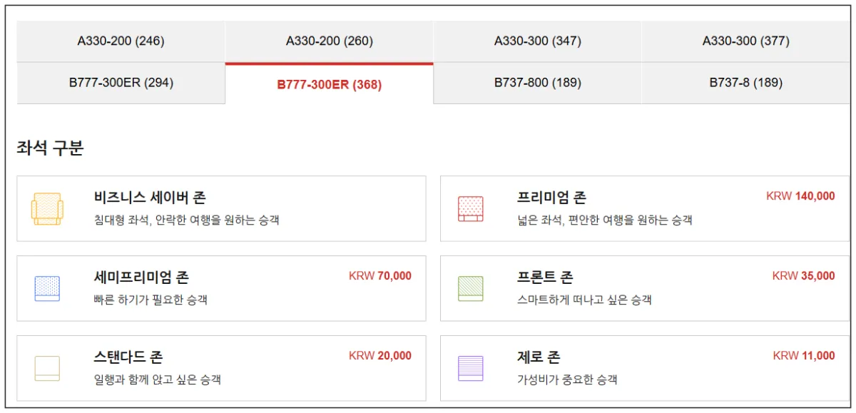 티웨이항공-사전좌석비용