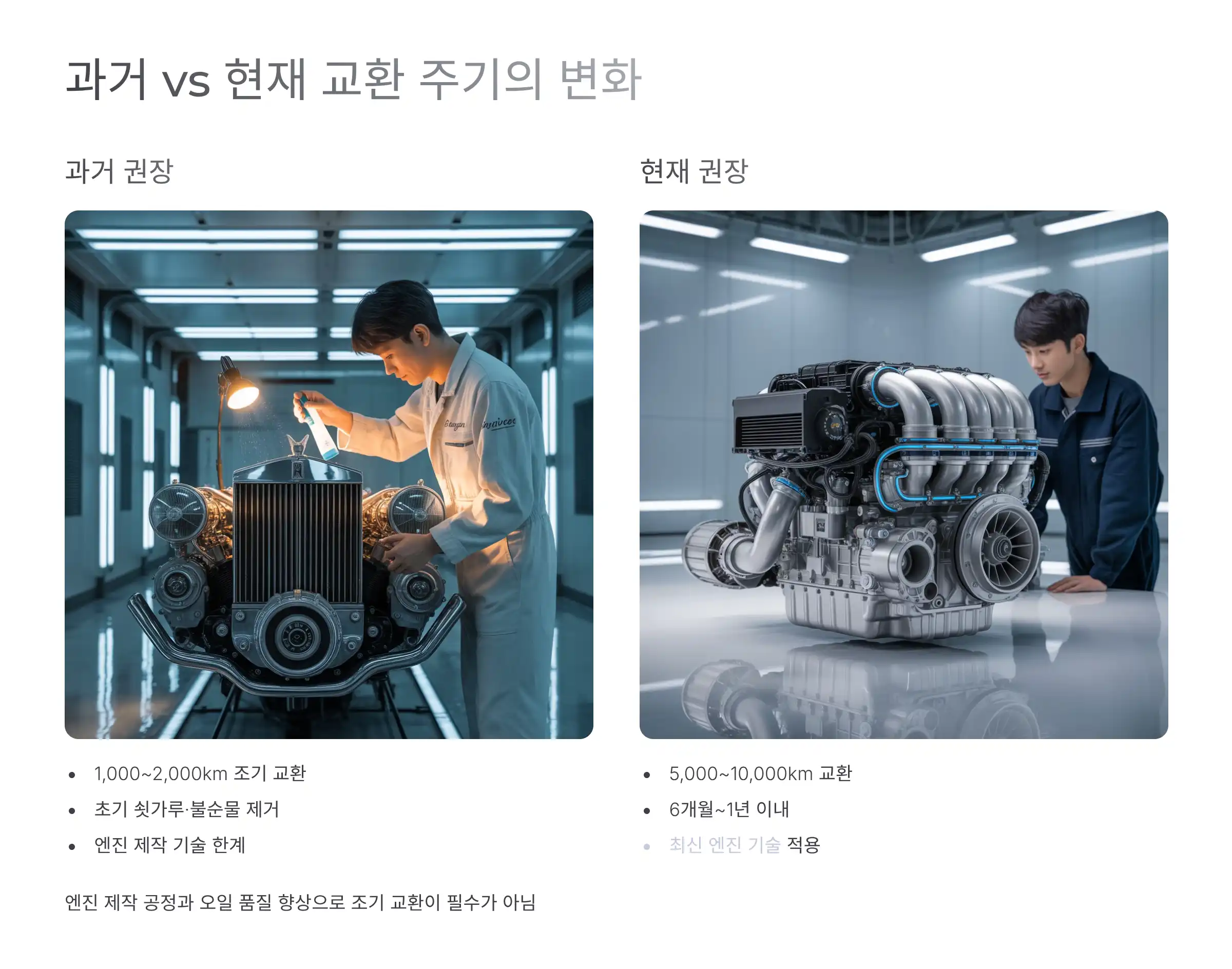 과거와 현재, 첫 교환 주기의 차이