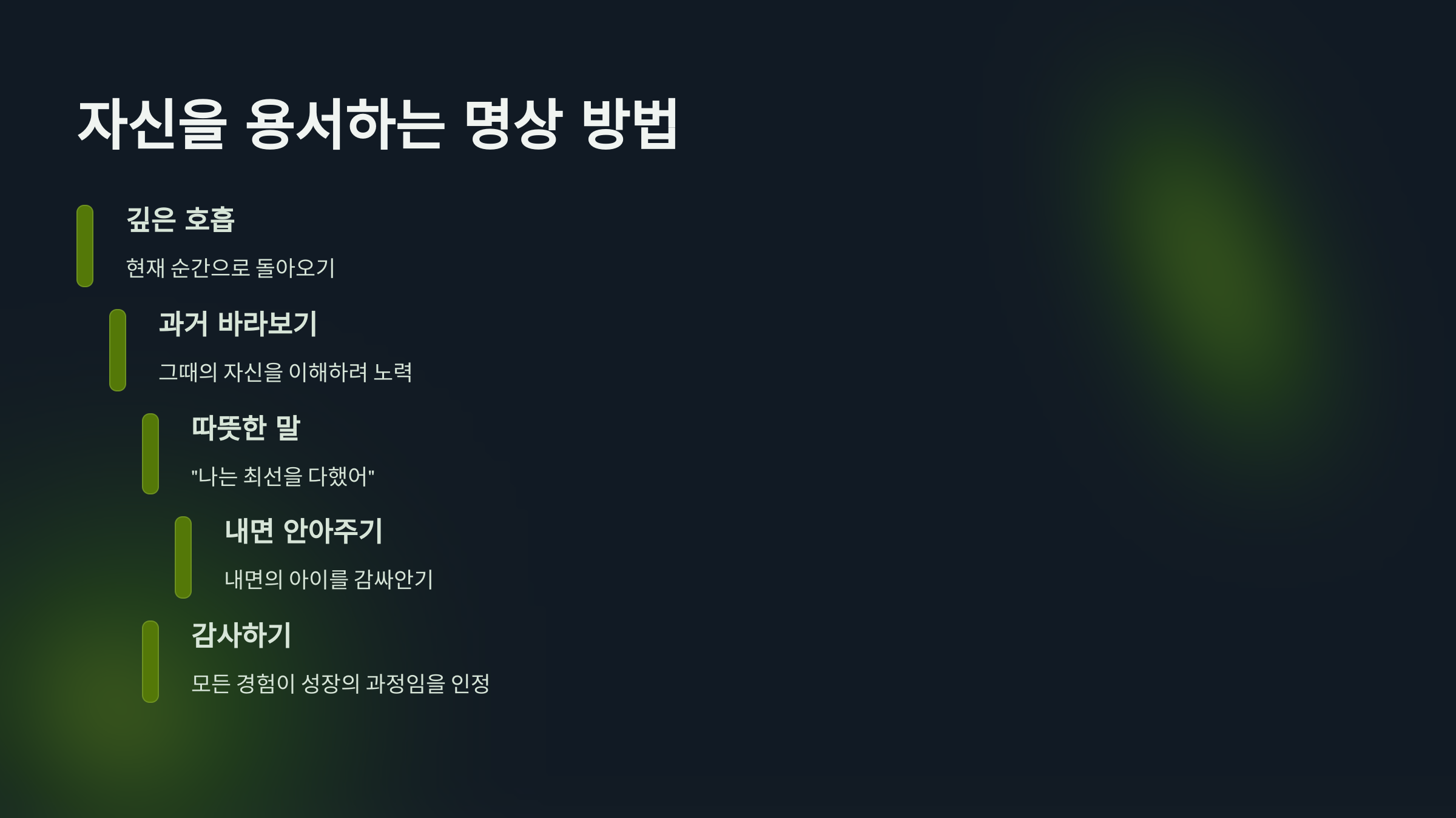 자신을 용서하는 명상 방법