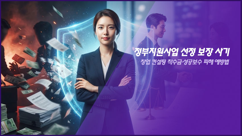 정부지원사업 선정 보장 사기|창업 컨설팅 착수금·성공보수 피해 예방법