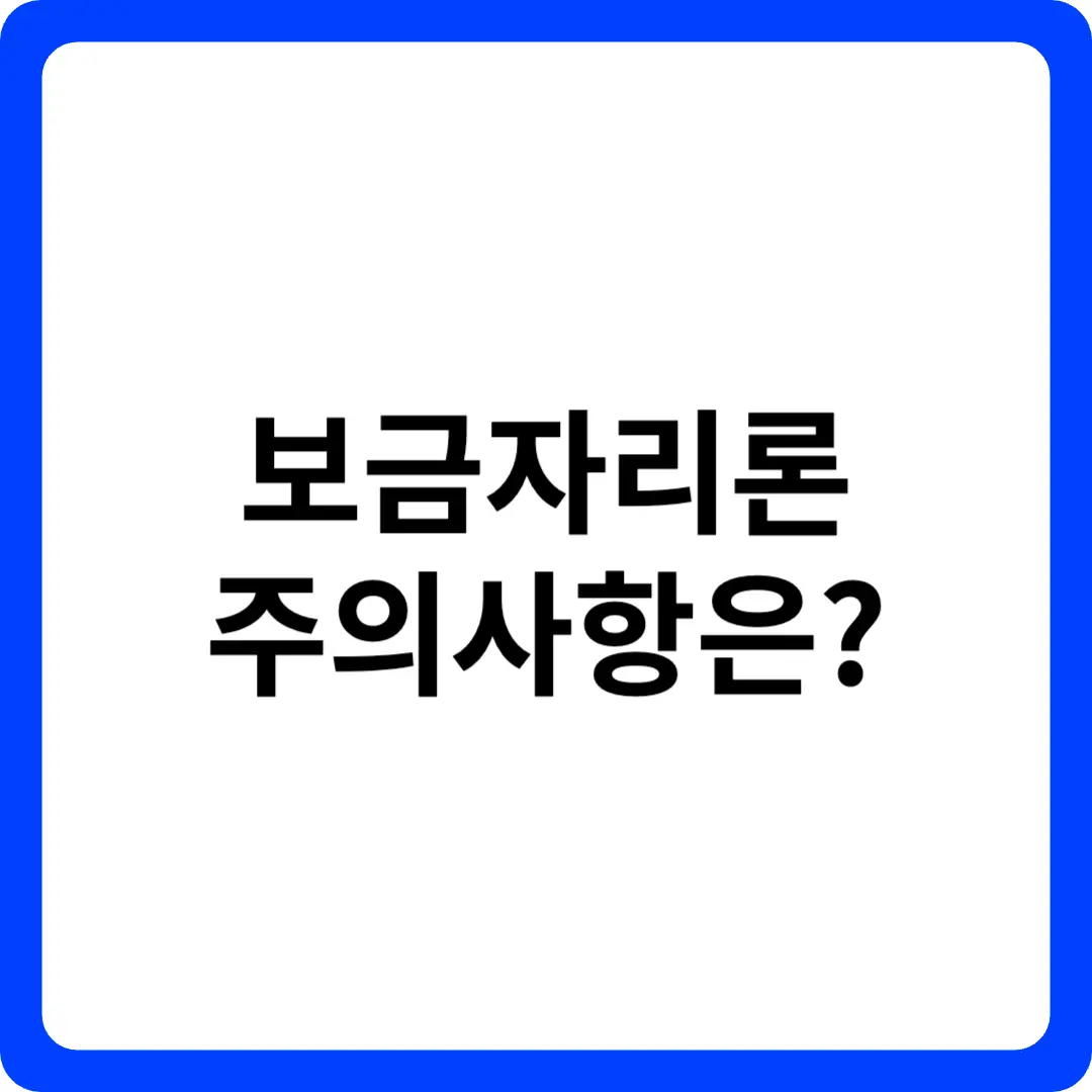 보금자리론 주의사항은