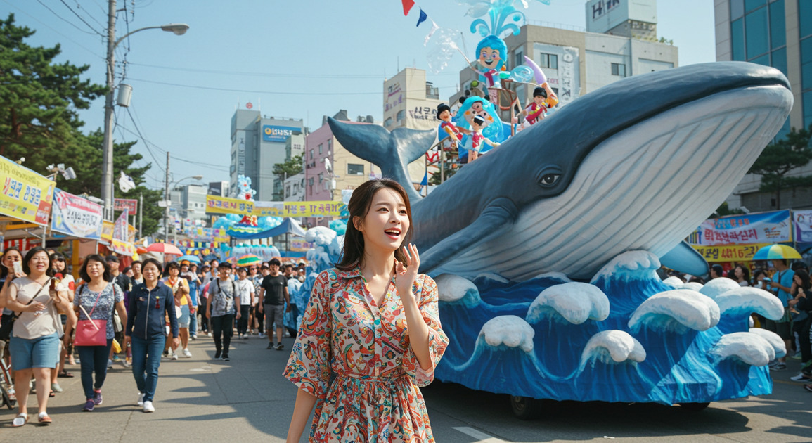 울산고래축제즐기는 여성