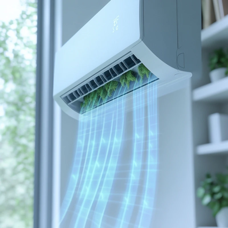 가정용 인테리어에 자연스럽게 어우러지는 컴팩트한 디자인의 에코 프렌들리 창문형 에어컨으로 지속 가능성과 디자인의 미학을 강조합니다.