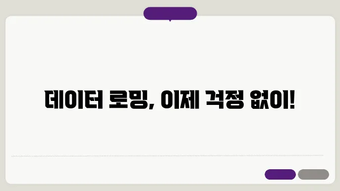 데이터 로밍 신청 방법