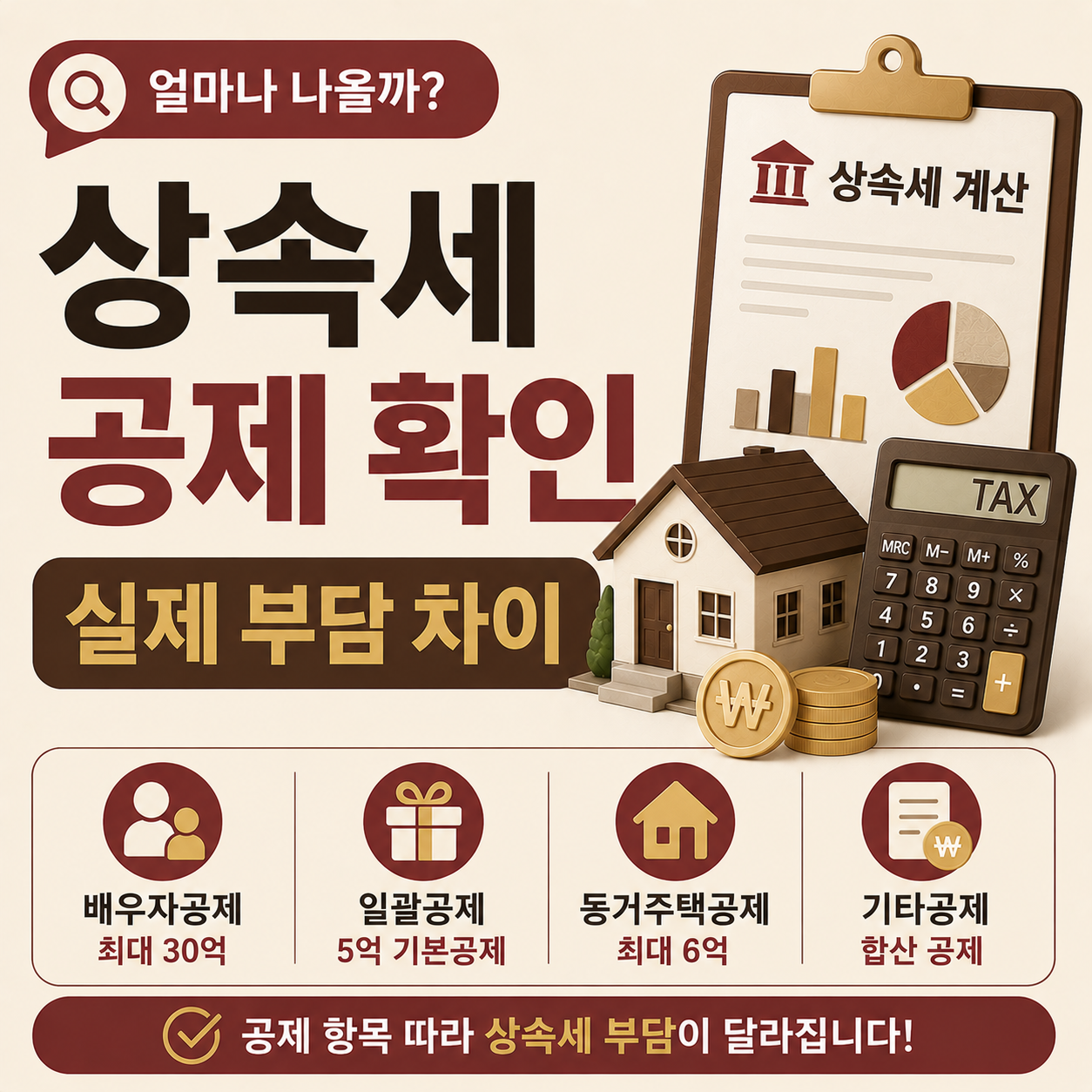 상속세 공제 항목별 실제 부담 차이 안내 이미지