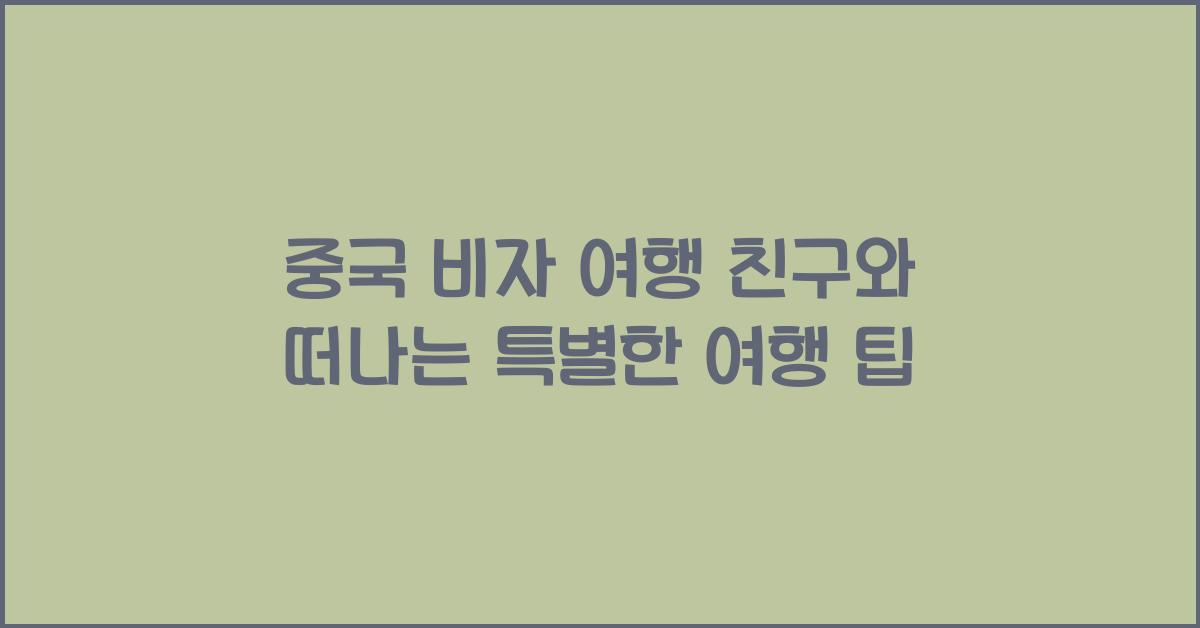 중국 비자 여행 친구