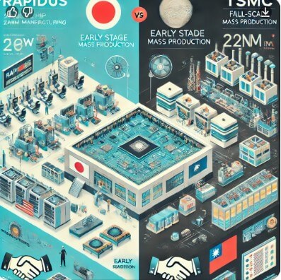 Rapidus vs TSMC 생산력 차이 사진