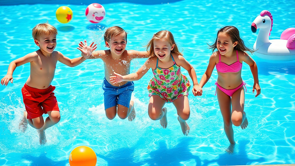 즐겁게 물놀이하는 아이들