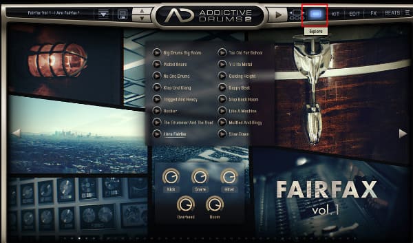 Addictive Drums 2_Explore Page : 탐색 페이지