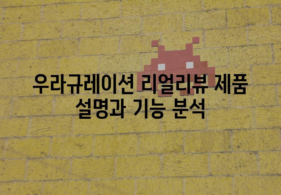 우라규레이션 리얼리뷰 제품 설명과 기능 분석