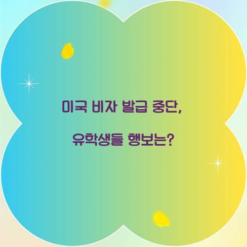 미국 비자 발급 중단