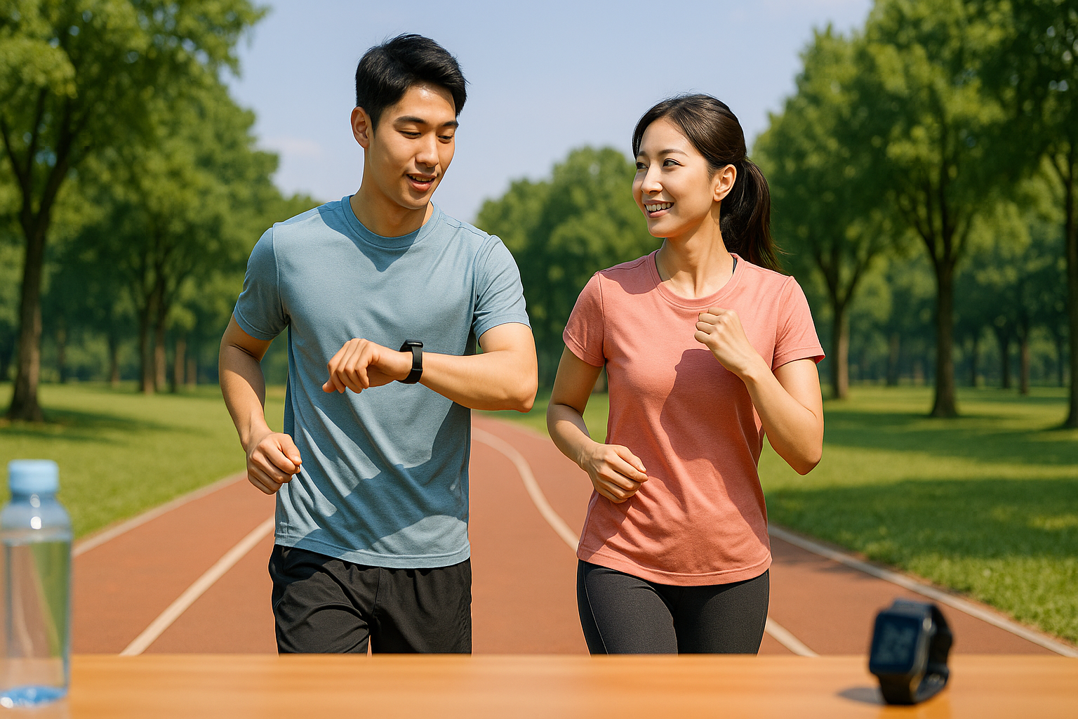 공원에서의 조깅을 통한 5km 완주 훈련