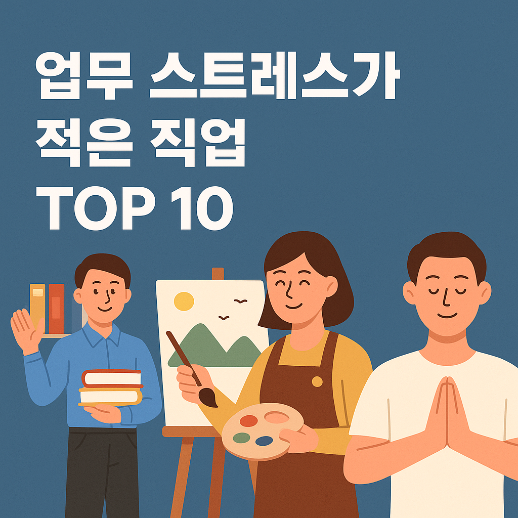업무 스트레스 적은 직업 TOP 10