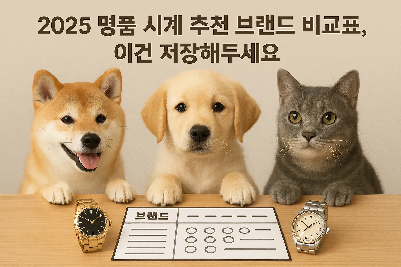 2025 명품 시계 추천 브랜드 비교표