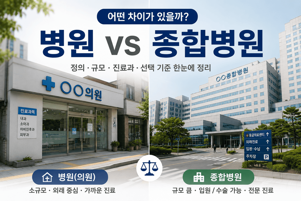 의원 병원 종합병원 차이
