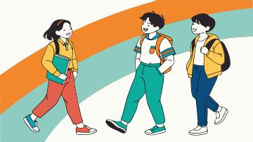 학교 밖 청소년 건강검진 받은 후 웃고 있는 청소년들