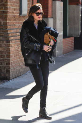 무스탕 + 블랙진