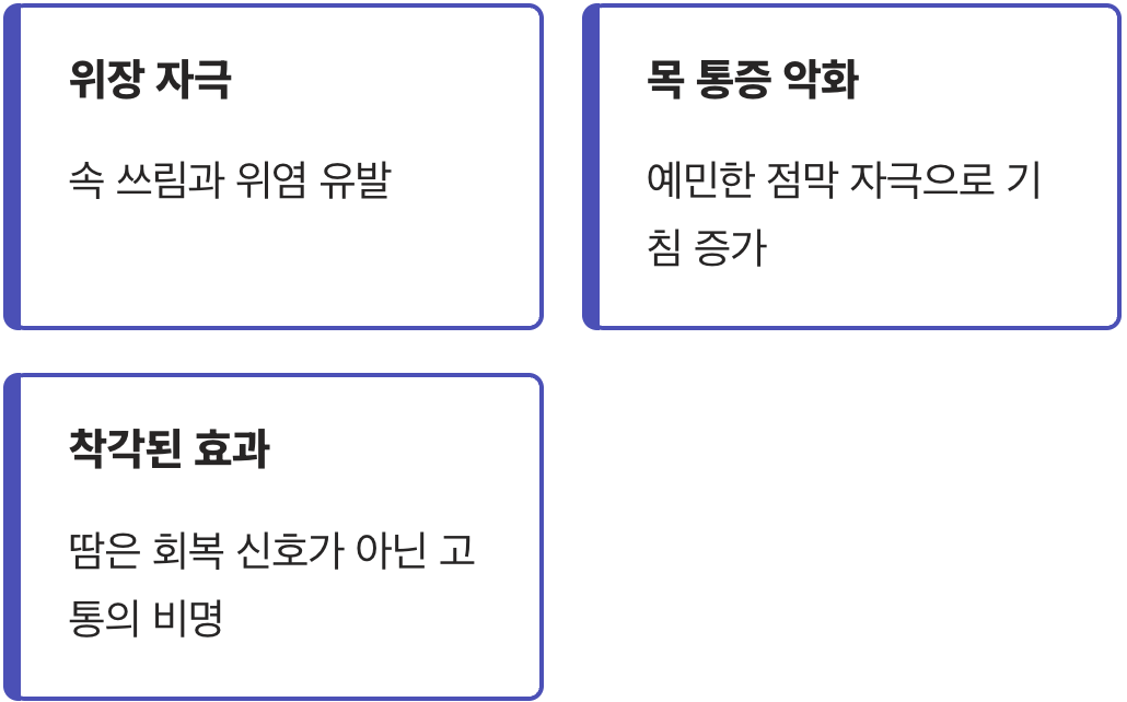 고춧가루의 눈물, 위장과 목의 비명