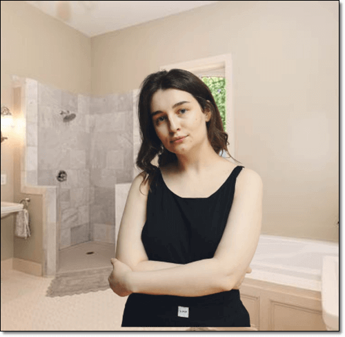 여드름이 생겨서 우울한 여성