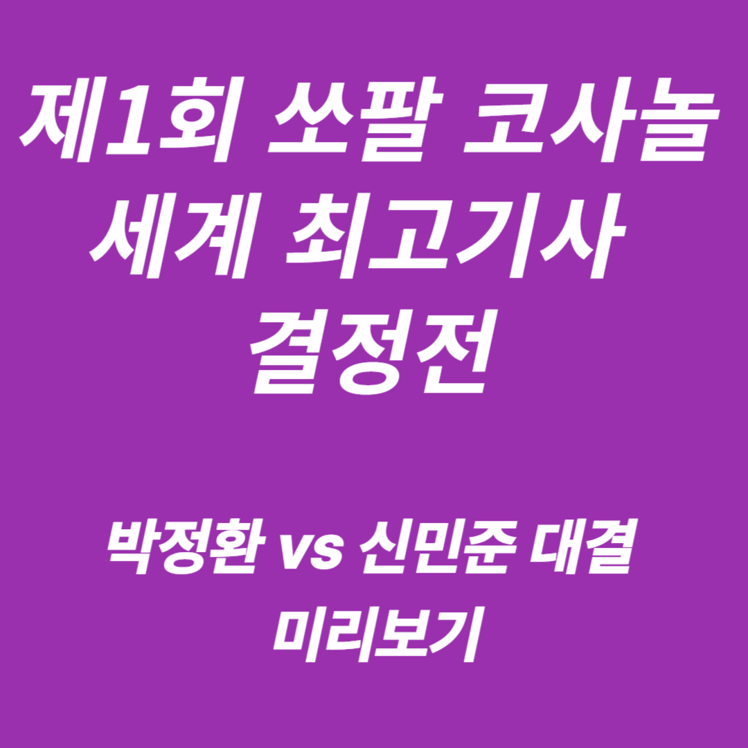 제1회 쏘팔 코사놀 세계 최고기사 결정전 박정환:신민준
