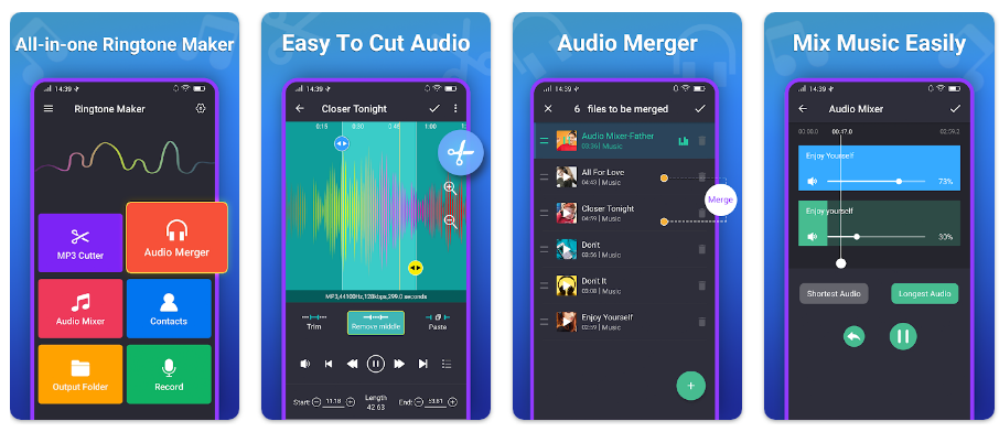 벨소리메이커 & MP3 커터앱 기능