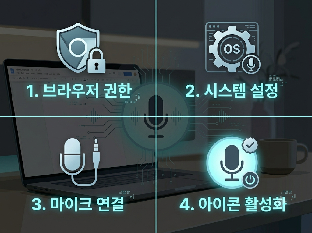 구글 문서 음성 입력이 안 될 때 확인할 점