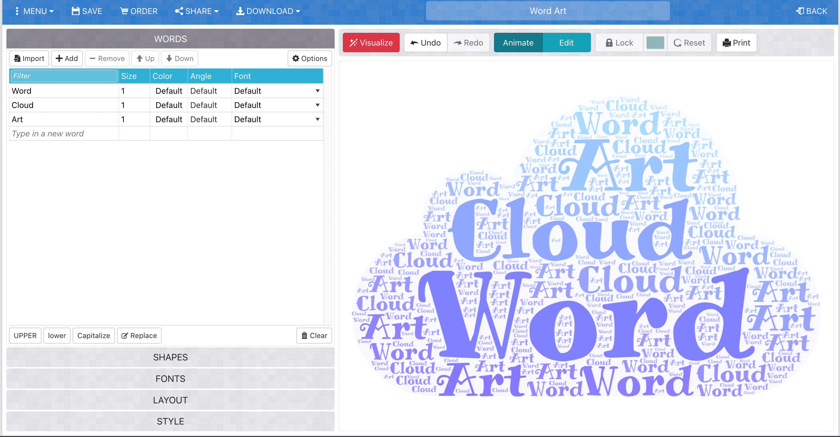 워드 클라우드 만드는 방법4