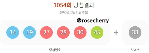 1054회차-로또당첨결과-번호