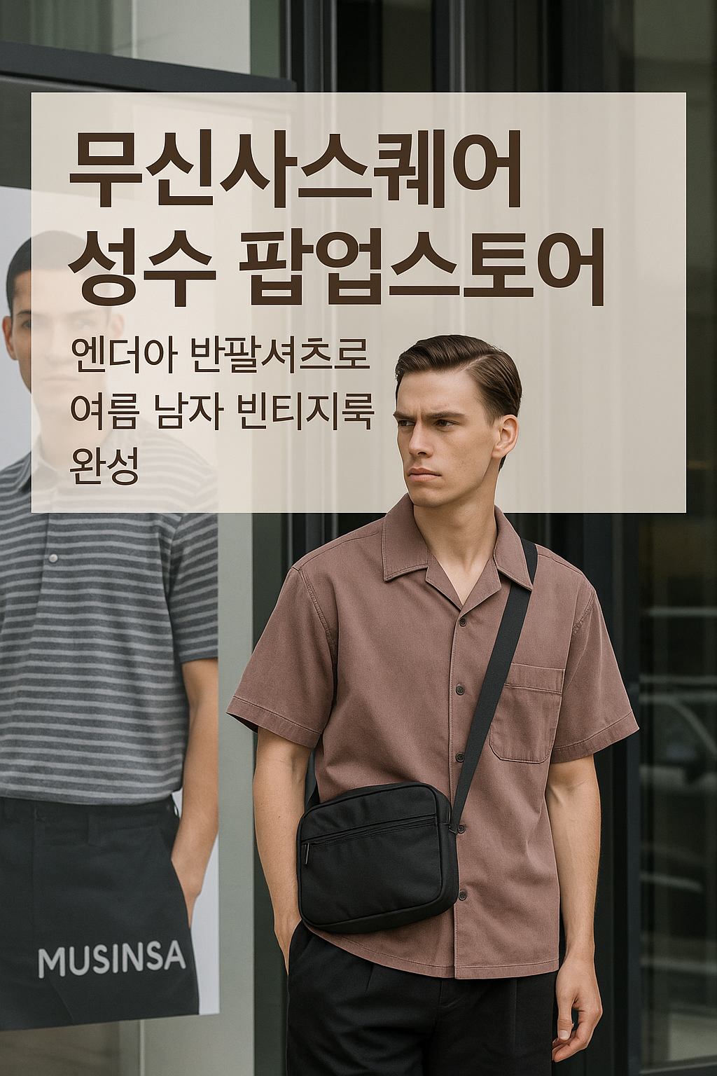 무신사스퀘어 성수 팝업스토어 &ndash; 엔더아 반팔셔츠로 여름 남자 빈티지룩