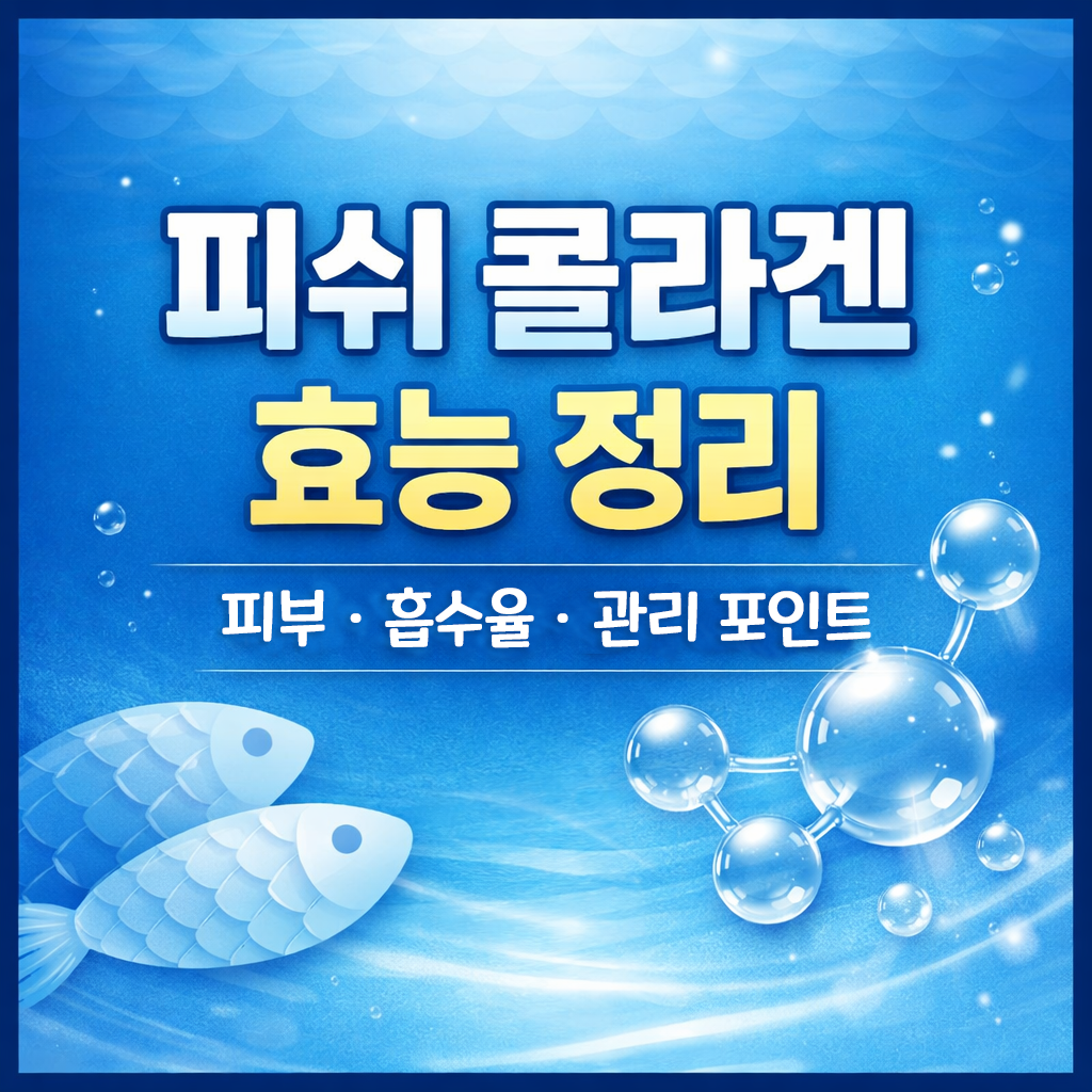 피쉬 콜라겐 효능 총정리 피부 탄력부터 흡수율까지