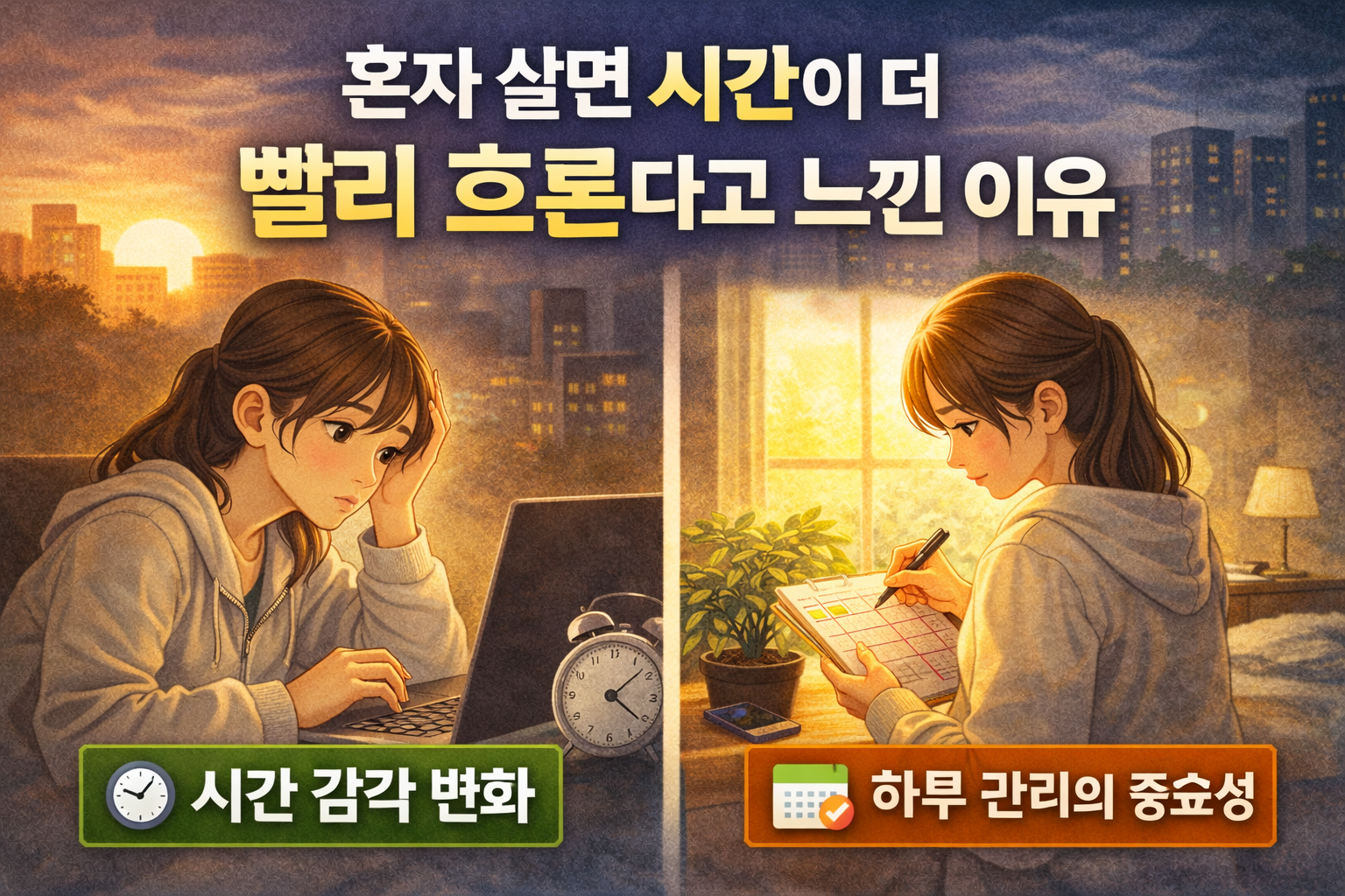 혼자 살면 시간이 더 빨리 흐른다고 느낀 이유