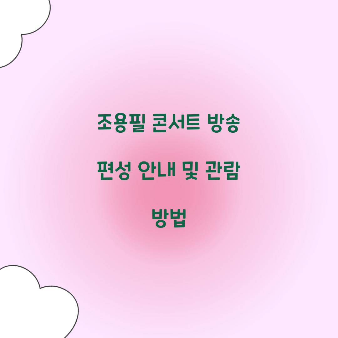 조용필 콘서트 방송