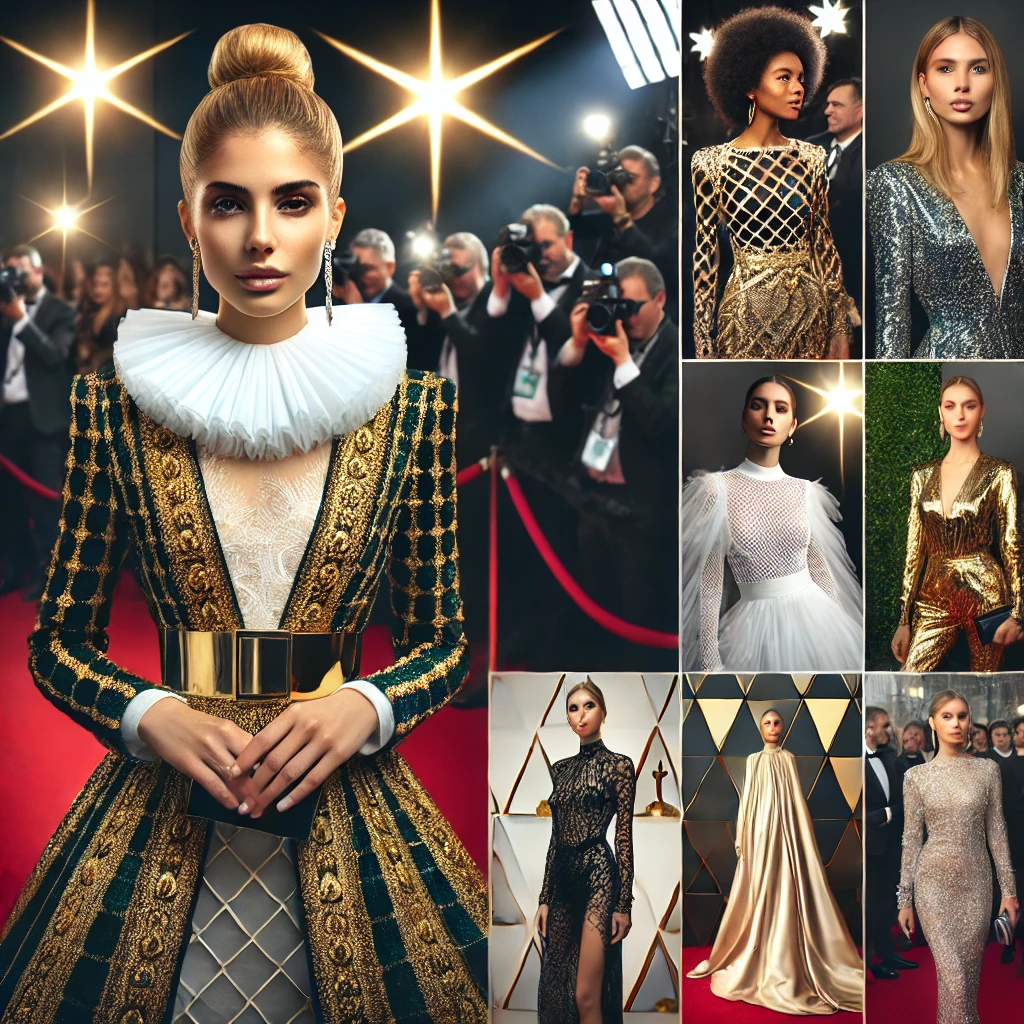 시상식의 슈퍼스타들의 드레스 사진