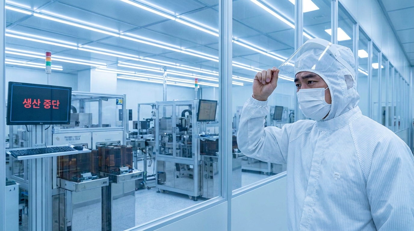 파업의 영향을 받고 있는 삼성전자 반도체 클린룸 내부