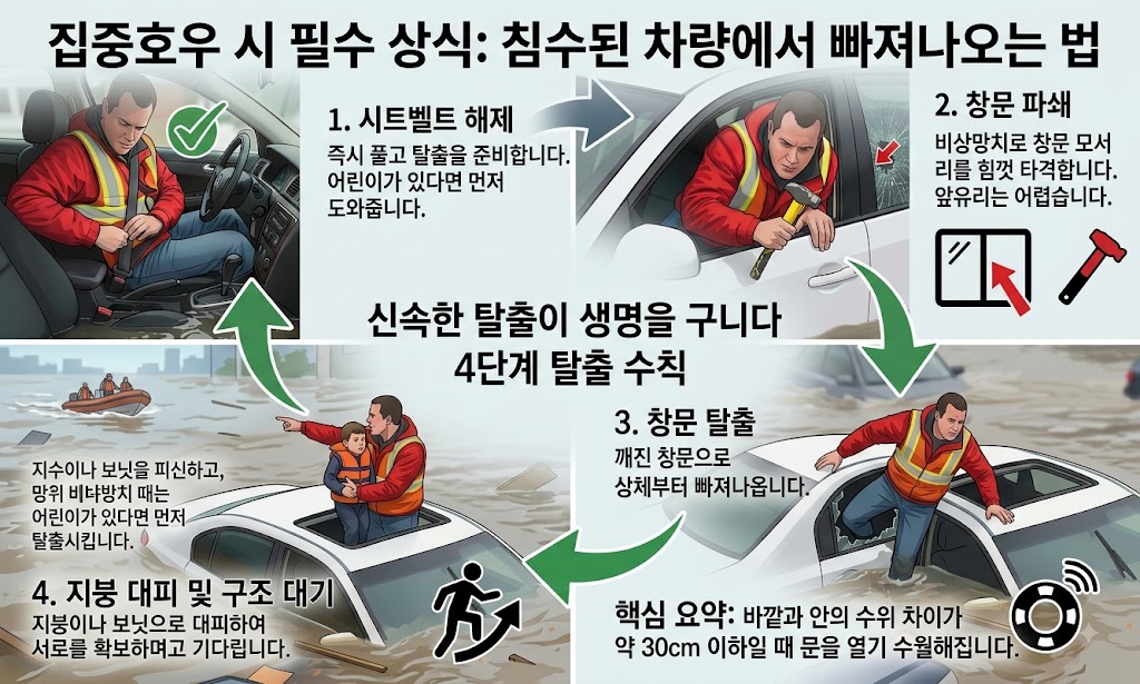 집중호우-차량침수