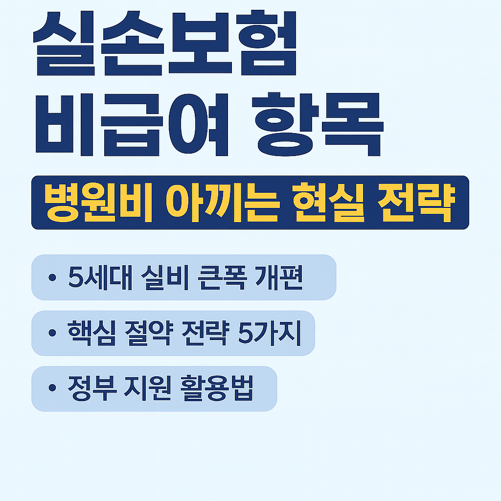 실손보험 비급여 항목 _ 병원비 아끼는 현실 전략