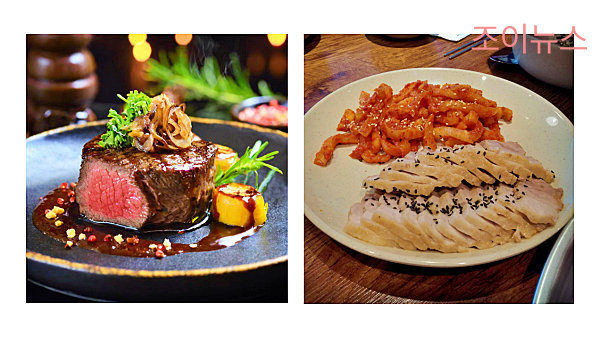 소, 돼지고기 활용 요리, 안심스테이크/앞다리살 수육