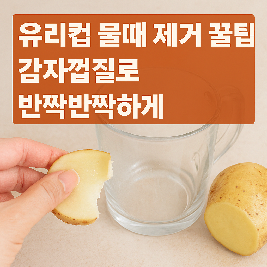 유리컵 물때 제거 꿀팁 감자껍질로 반짝반짝하게