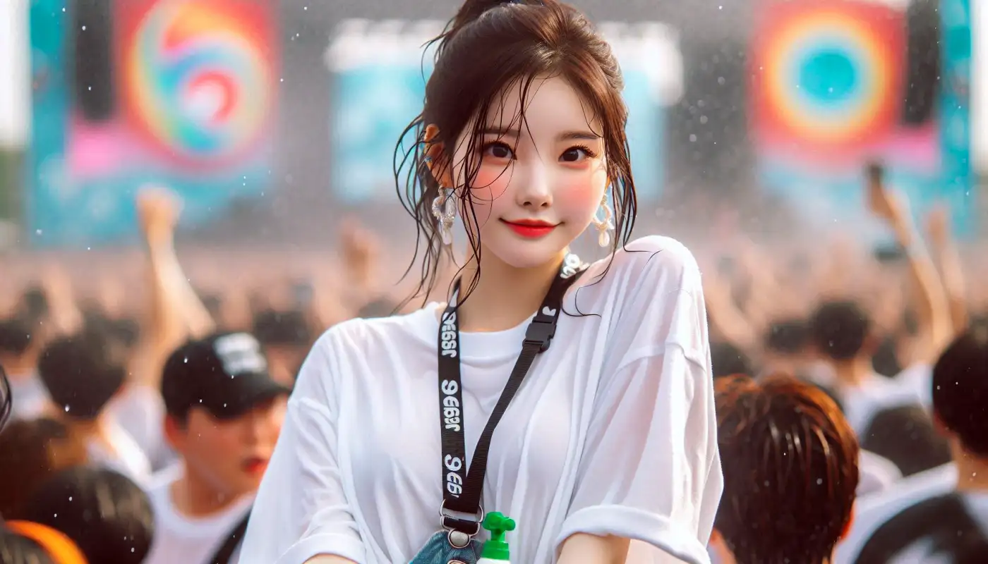 워터밤-타임테이블-확인하는-여성의-모습