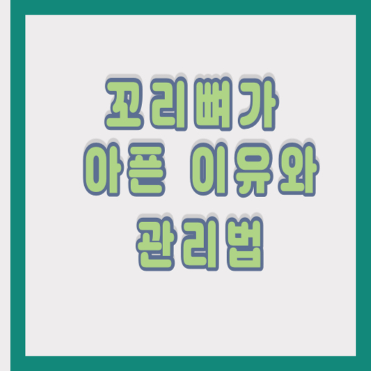 꼬리뼈가 아픈 이유와 관리법