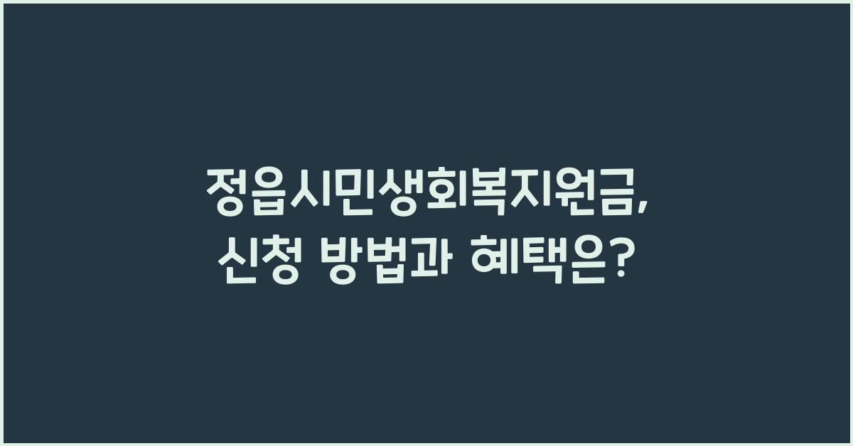 정읍시민생회복지원금