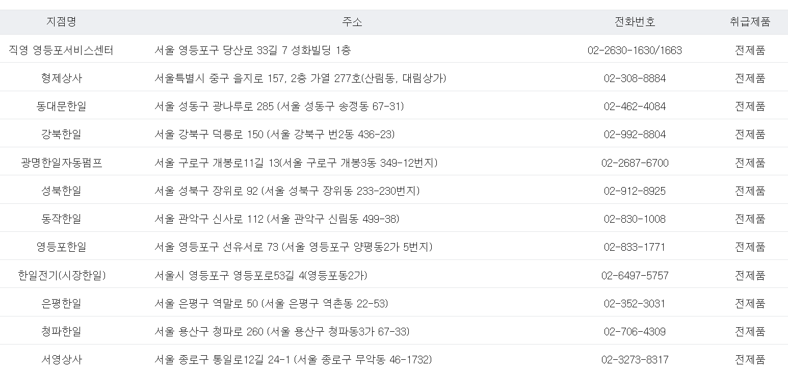 서비스센터 위치