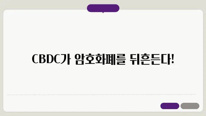 CBDC(중앙은행 디지털 화폐), 암호화폐 시장의 변수