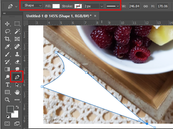 포토샵 종이 말린 효과_펜툴 2