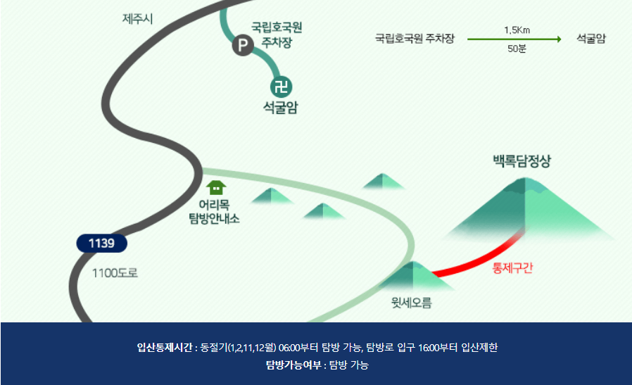 한라산 탐방로 예약 시스템 예약하기