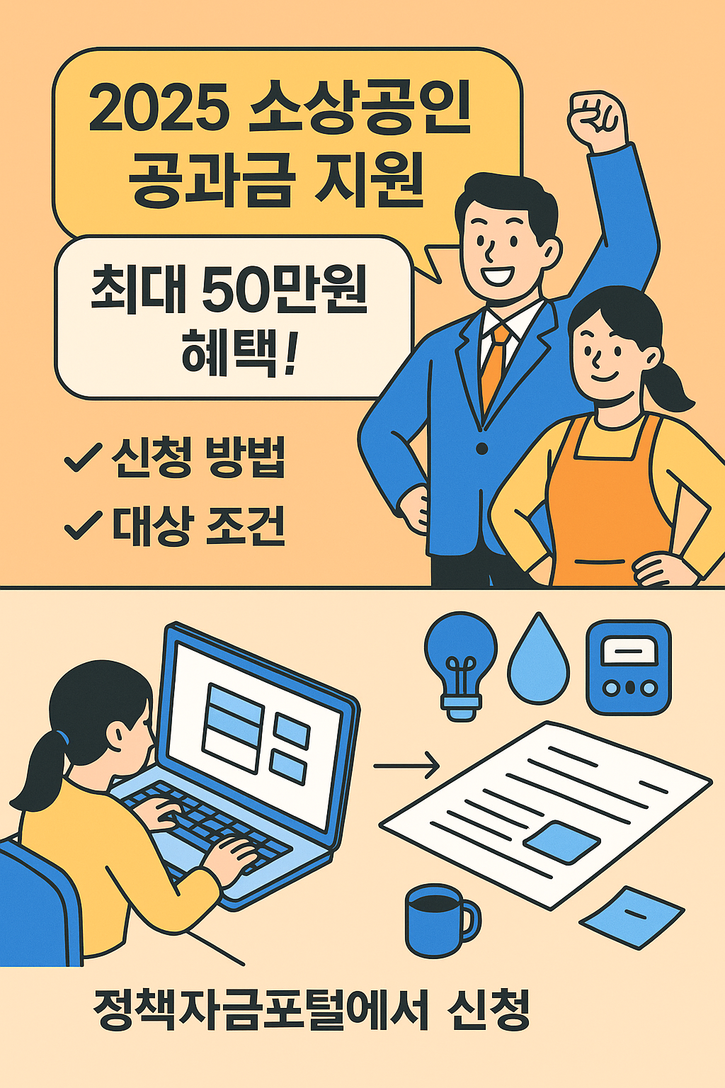 2025 소상공인 공과금 지원 📌 최대 50만원 혜택!