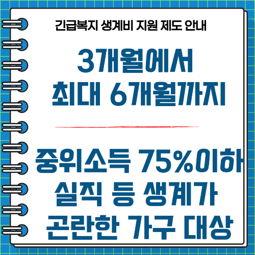 긴급생계지원금 지급기간, 조건